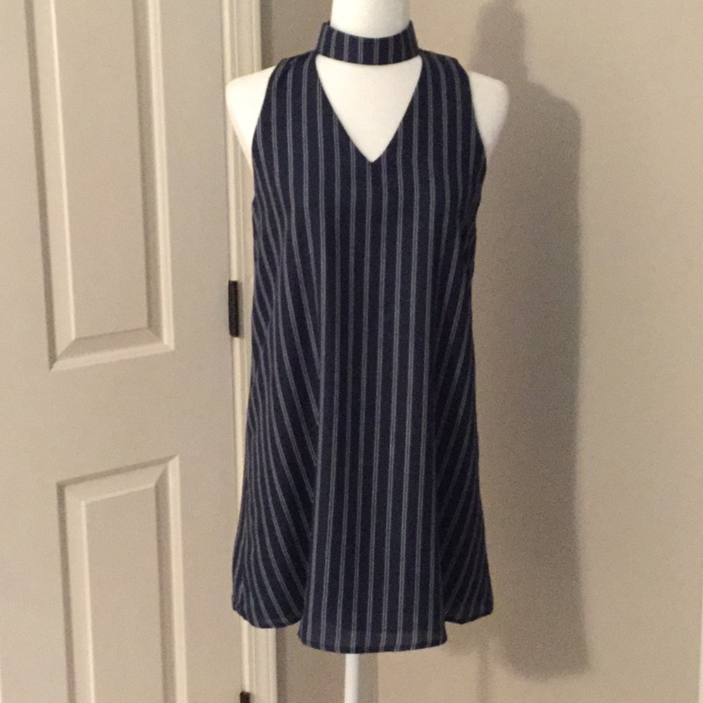 Navy and White Stripped Dress